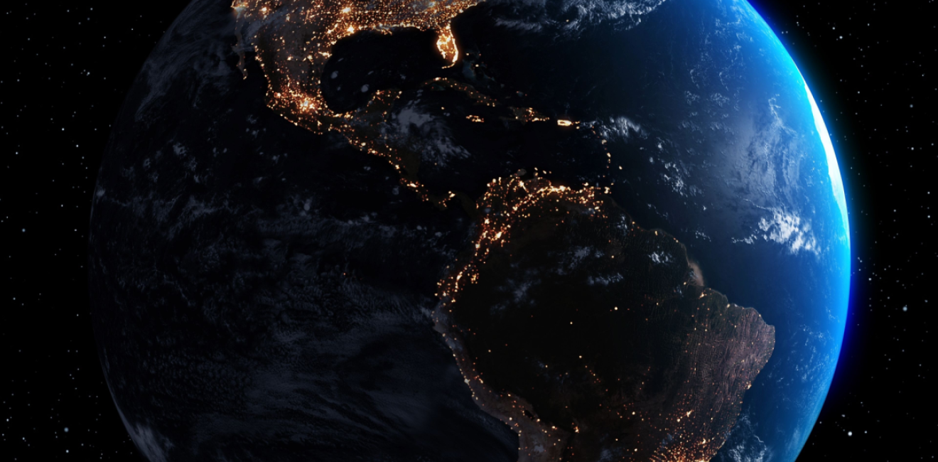 The US and Latin America as seen from space