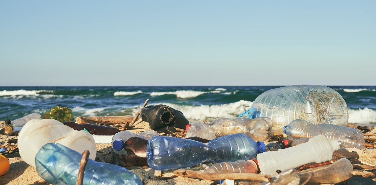 Plastic on a beach