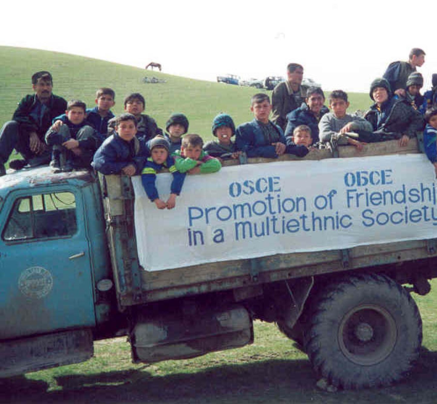 The OSCE Mission to Tajikistan promotes multi-ethnic friendship and dialogue at a traditional horse polo game, Southern Tajikistan, 28 February 2002.