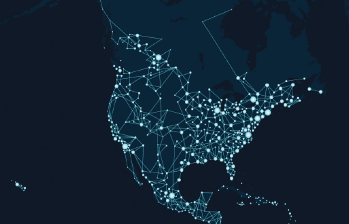 Vector based map of North America