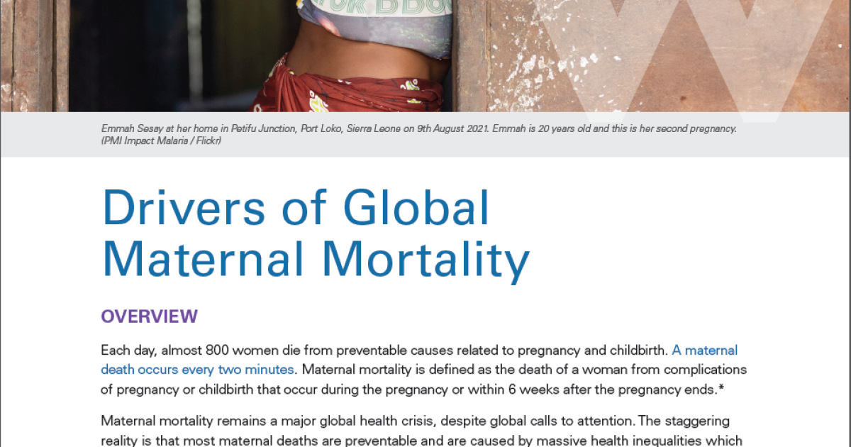 Global Health and Gender Policy Brief: Drivers of Global Maternal ...