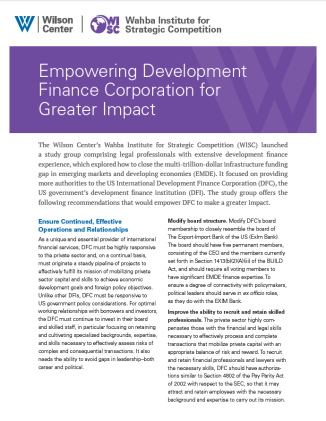 Publication: Empowering Development Finance Corporation for Greater Impact