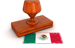 Rubber stamp with the Mexican flag